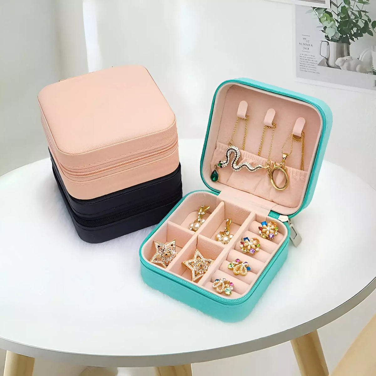 Porta Joias JoyBox Compacto: Ideal para Viagens, Trabalho e Dia a Dia