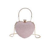 Bolsa Clutch de Mão LOWES em Formato de Coração com Pedraria