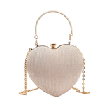 Bolsa Clutch de Mão LOWES em Formato de Coração com Pedraria