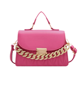 Bolsa Transversal Cindy - Corrente Dourada com Strass, Alça de Mão e Fecho de Zíper