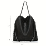 Bolsa Tote Ácate em Couro com Alça de Correntes - Moderna, Luxuosa e Compacta