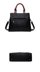 Bolsa Tote Grande | Design exclusivo - Couro com letras em relevo