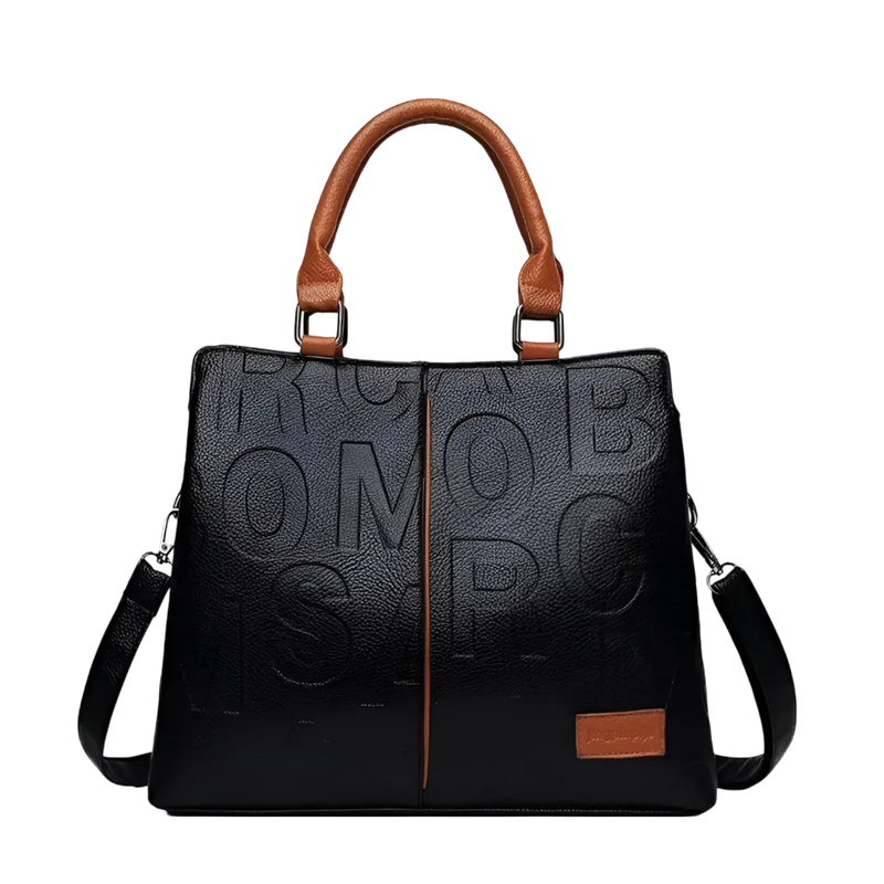 Bolsa Tote Grande | Design exclusivo - Couro com letras em relevo