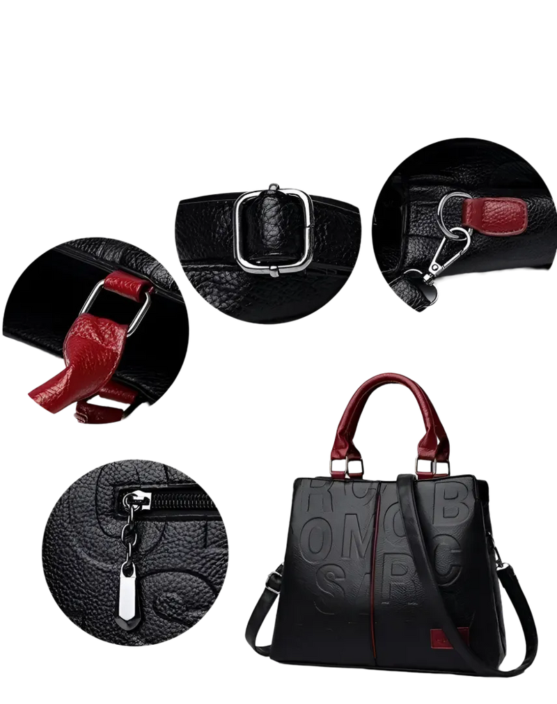 Bolsa Tote Grande | Design exclusivo - Couro com letras em relevo