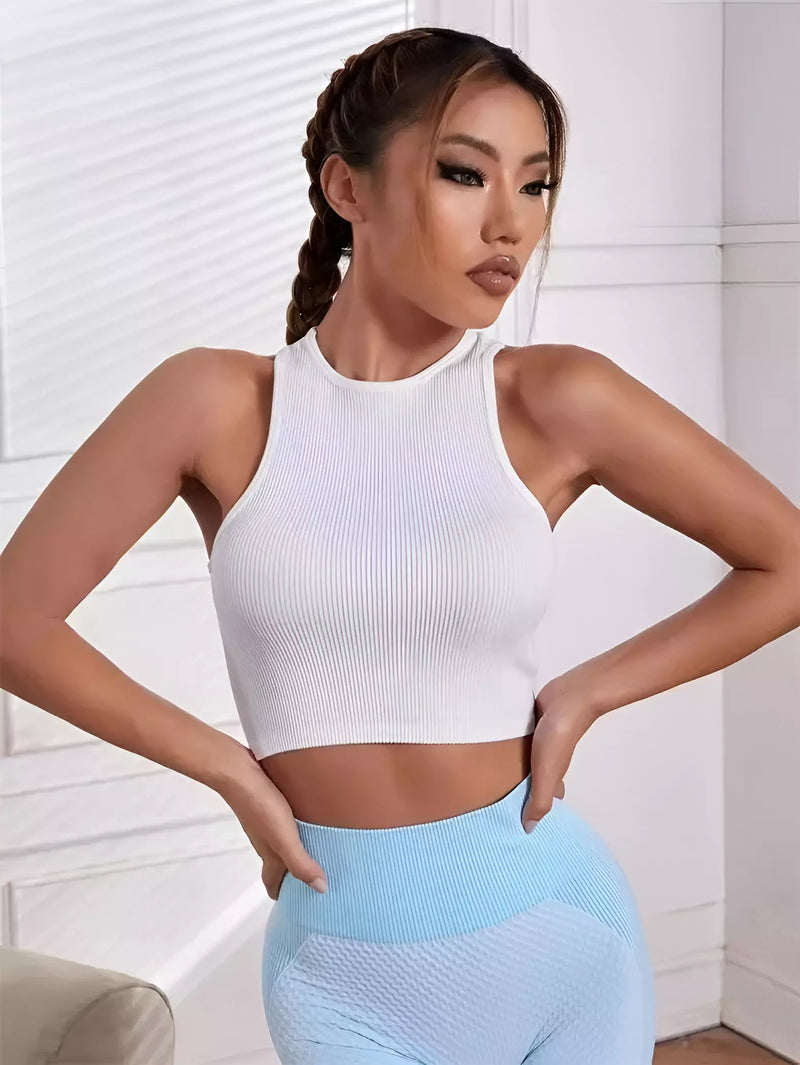 Cropped Básico Street Gym Feminino com 3 Peças - Preto, Branco e Cinza