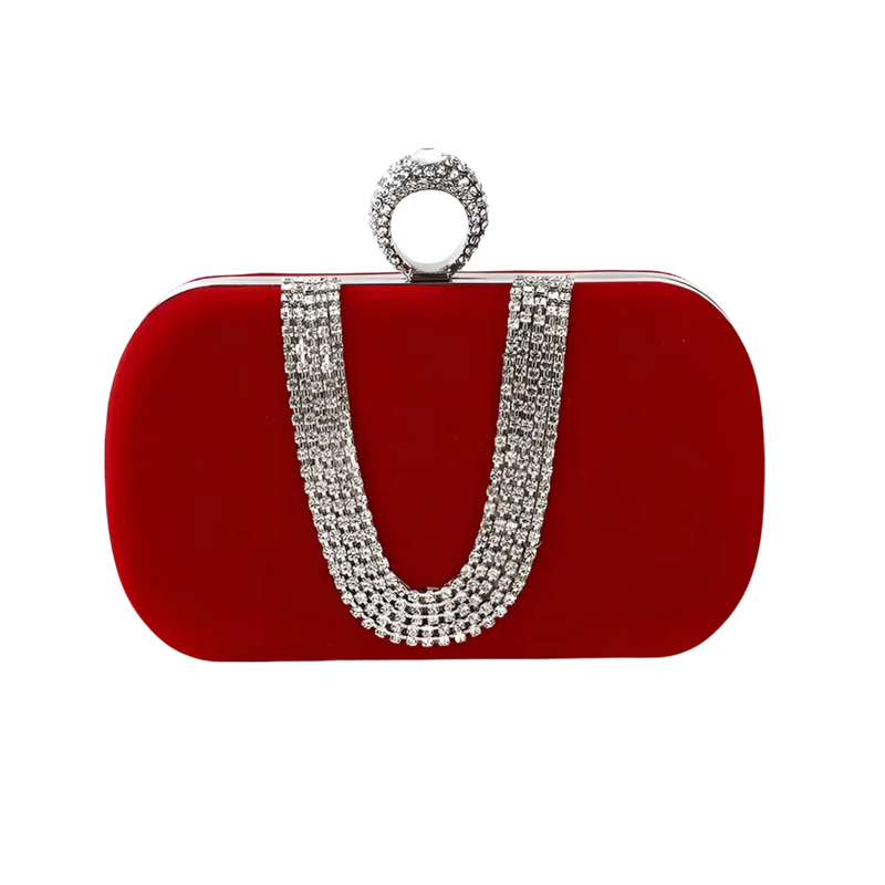Bolsa Clutch em Veludo - Detalhes em Pedraria | Ideal para Festas