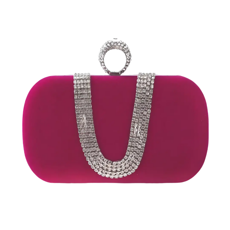 Bolsa Clutch em Veludo - Detalhes em Pedraria | Ideal para Festas