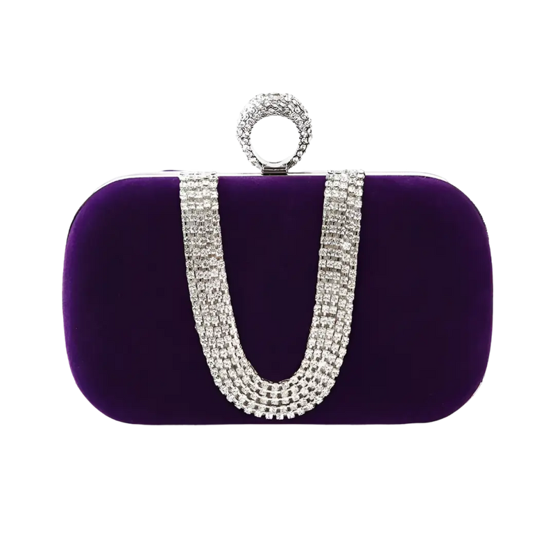 Bolsa Clutch em Veludo - Detalhes em Pedraria | Ideal para Festas