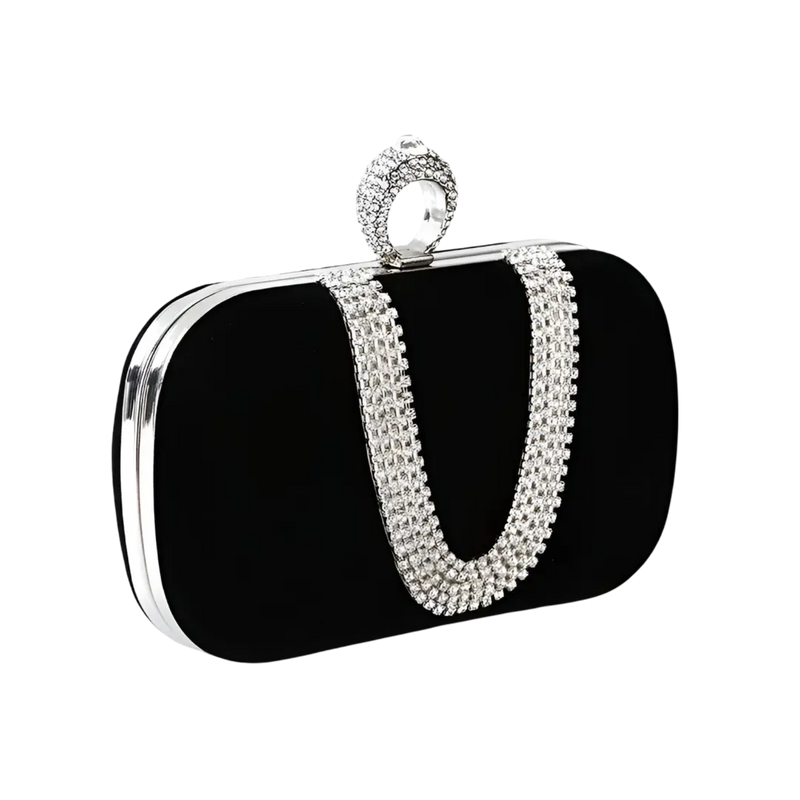Bolsa Clutch em Veludo - Detalhes em Pedraria | Ideal para Festas