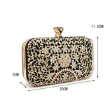 Bolsa Clutch de Mão Cristal em Pedraria e Design Floral