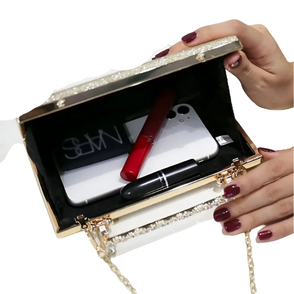 Bolsa Clutch com Alça e Brilho | Ideal para Festas