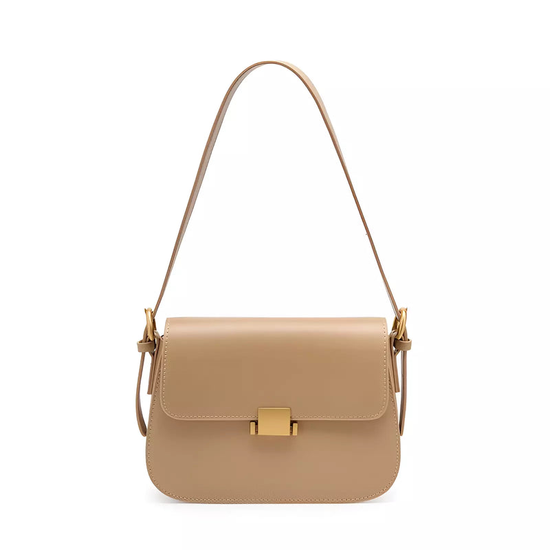 Bolsa de Ombro Crossbody Romena - Alça Curta e Ajustável | Detalhes Dourado