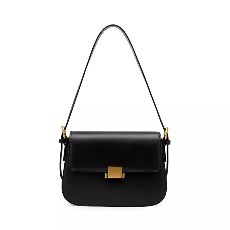 Bolsa de Ombro Crossbody Romena - Alça Curta e Ajustável | Detalhes Dourado
