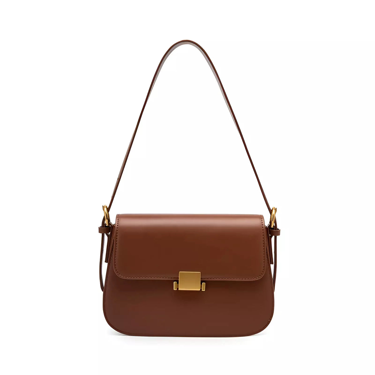 Bolsa de Ombro Crossbody Romena - Alça Curta e Ajustável | Detalhes Dourado