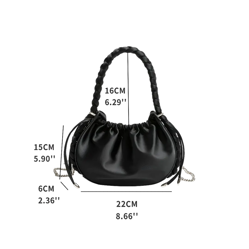 Bolsa de Ombro Trançada Meduza Franzi - Com Corrente