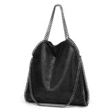 Bolsa Tote Ácate em Couro com Alça de Correntes - Moderna, Luxuosa e Compacta