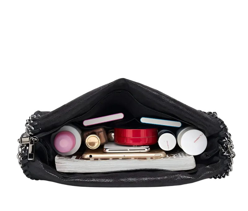 Bolsa Tote Ácate em Couro com Alça de Correntes - Moderna, Luxuosa e Compacta