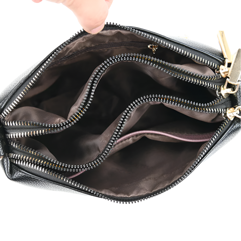 Bolsa de Ombro Crossbody Bartin | Zíper Triplo