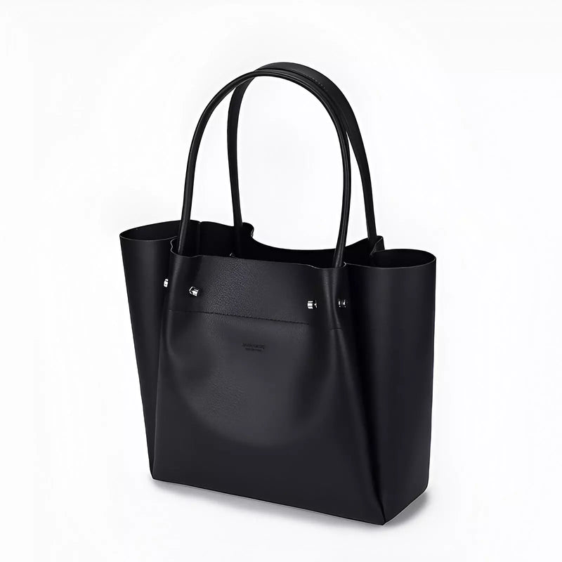 Bolsa Tote Minimalista Zaravski Compacta em Couro de Alta Qualidade