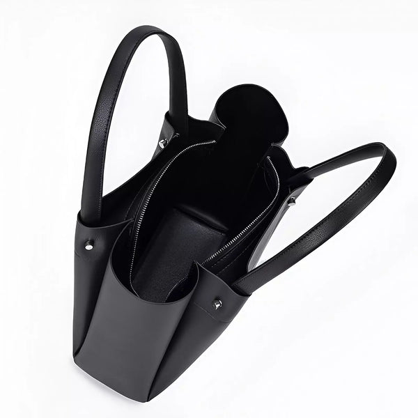 Bolsa Tote Minimalista Zaravski Compacta em Couro de Alta Qualidade
