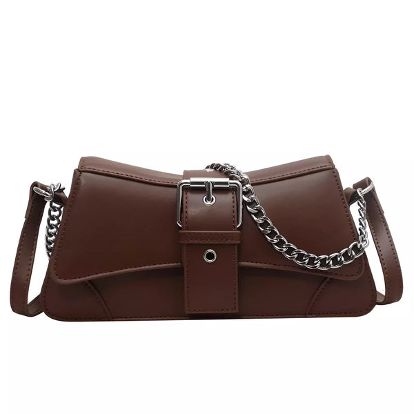Bolsa Transversal Chain Vintage - Shoulder Bag | Alça com Corrente e Fecho de Fivela | Lançamento