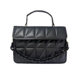 Bolsa Transversal de Couro - Modelo Quadrado com Corrente | Versátil