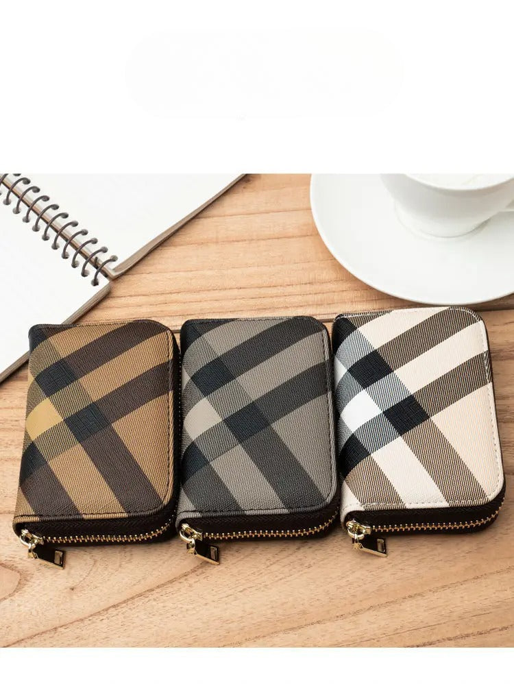 Carteira de Bolsa Casual Xadrez para Mulheres - Ideal para o Dia a Dia