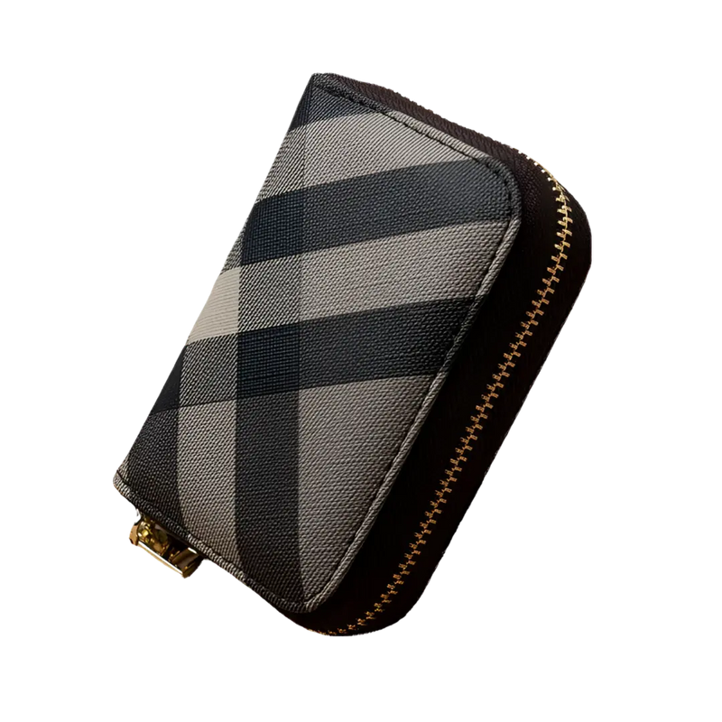 Carteira de Bolsa Casual Xadrez para Mulheres - Ideal para o Dia a Dia