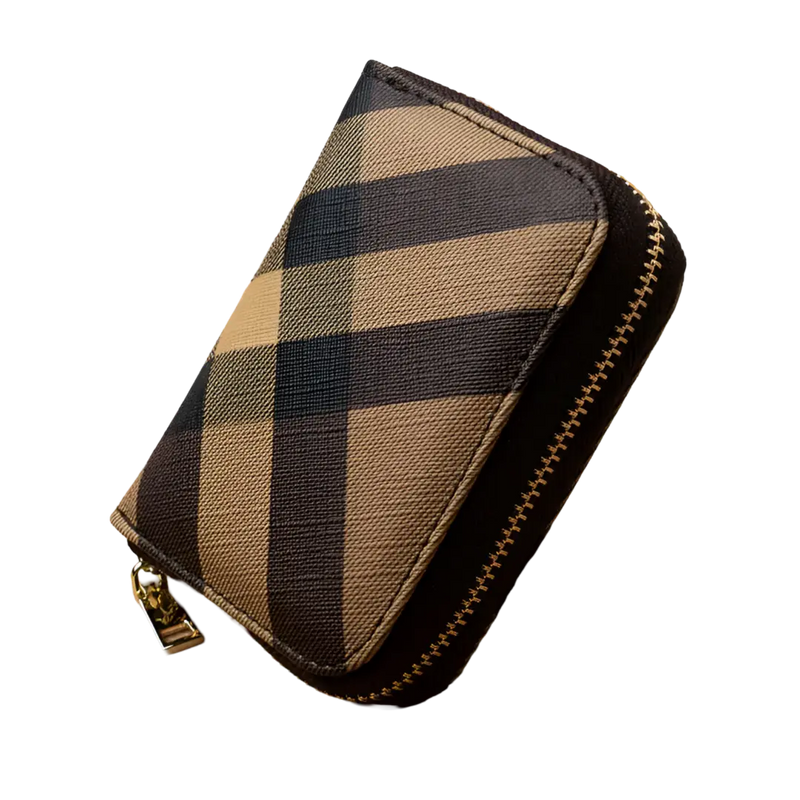 Carteira de Bolsa Casual Xadrez para Mulheres - Ideal para o Dia a Dia