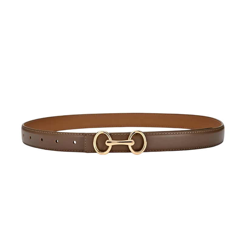 Cinto em Couro com Fivela Ajustável | Elegância e Versatilidade para Mulheres Modernas