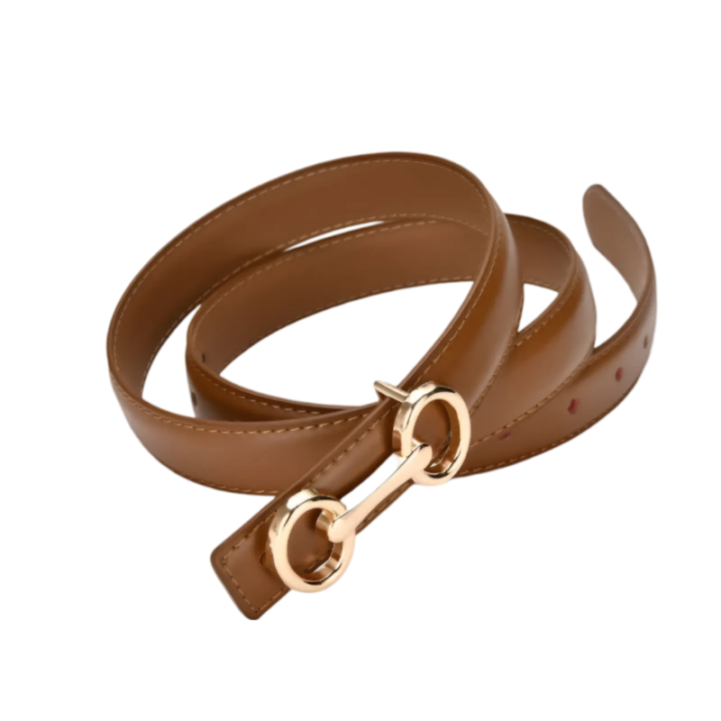 Cinto em Couro com Fivela Ajustável | Elegância e Versatilidade para Mulheres Modernas