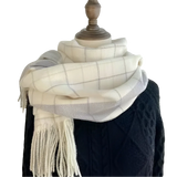 Echarpe de Lã Premium Xadrez - Sofisticação e Conforto para o Inverno