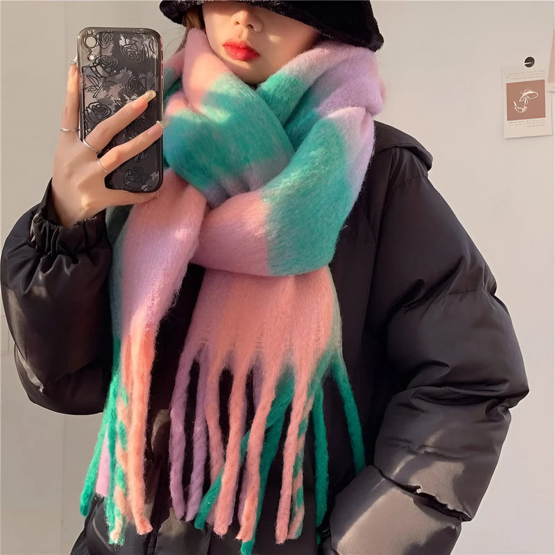 Echarpe Xadrez Moda Feminina - Conforto e Elegância no Inverno