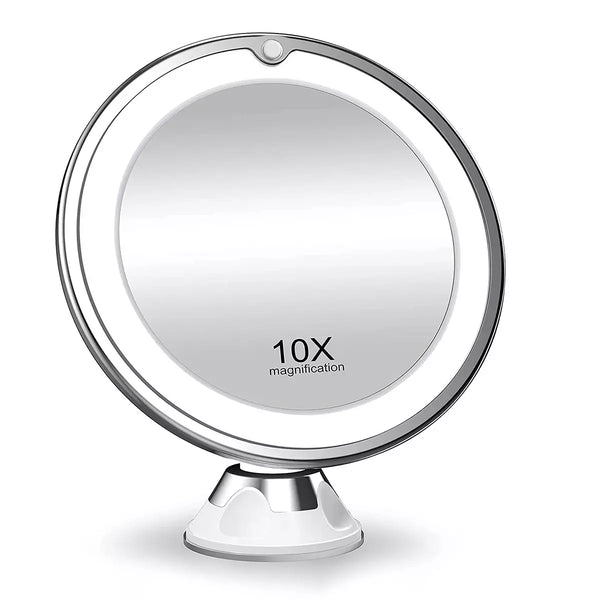 Espelho Portátil de Ampliação - Aumenta até 10x | LED com Tela Touch
