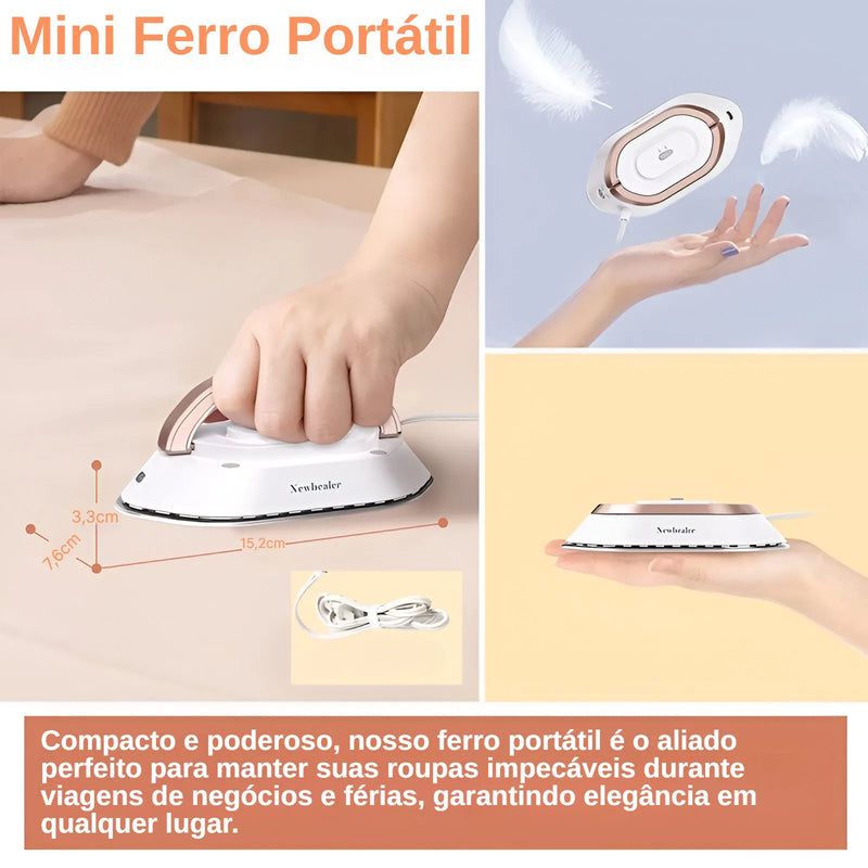 Mini Ferro de Passar Portátil para Viagens - Prático e Eficiente