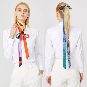 Lenço Estampado Feminino Tipo Gravata Estilo Farm