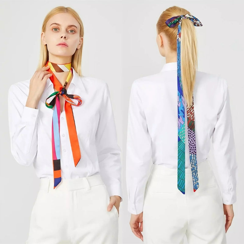 Lenço Estampado Feminino Tipo Gravata Estilo Farm