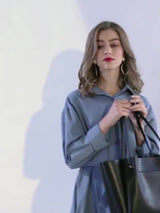 Bolsa Tote Minimalista Zaravski Compacta em Couro de Alta Qualidade