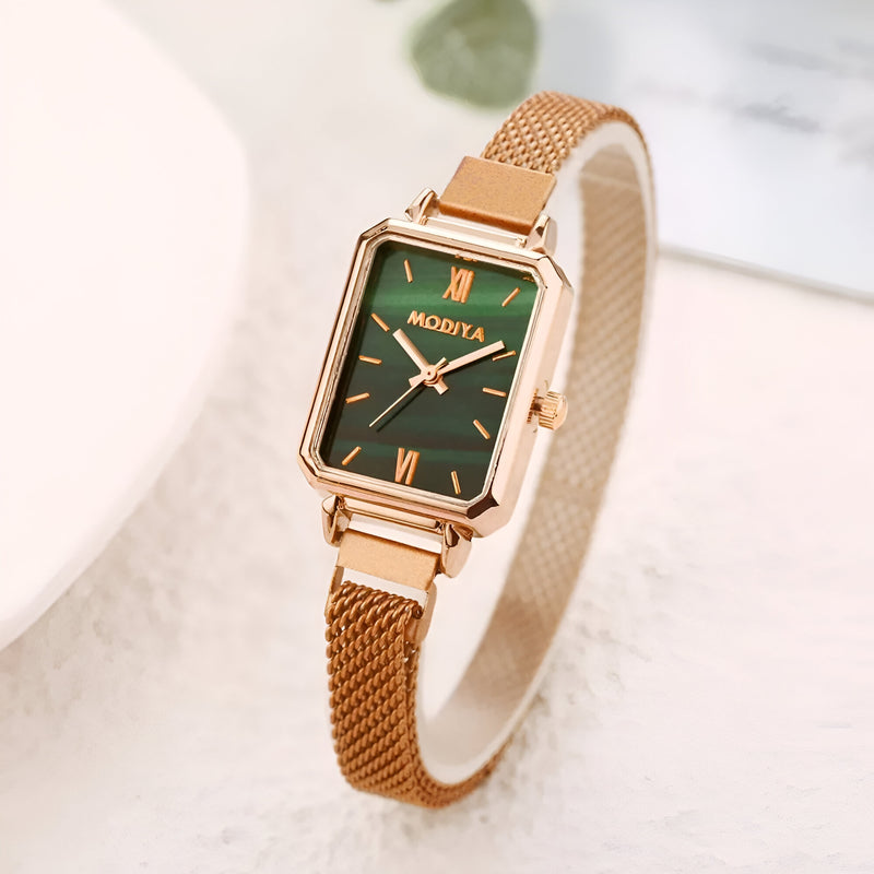 Relógio Feminino Dourado Veneza - Quartzo e Aço Inoxidável