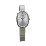 Relógio Feminino de Quartzo Oval com Pulseira de Aço Inoxidável