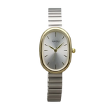 Relógio Feminino de Quartzo Oval com Pulseira de Aço Inoxidável