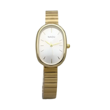 Relógio Feminino de Quartzo Oval com Pulseira de Aço Inoxidável