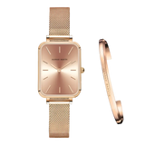 Relógio Feminino Quartzo Martin Retangular - Ganhe a Pulseira da Marca